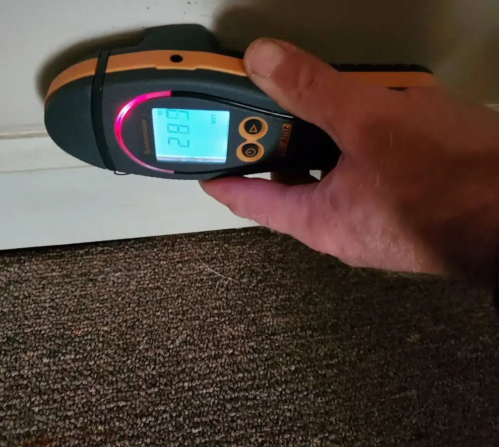 Moisture detection at baseboard during Sewage Cleanup & Sanitation in Andrews